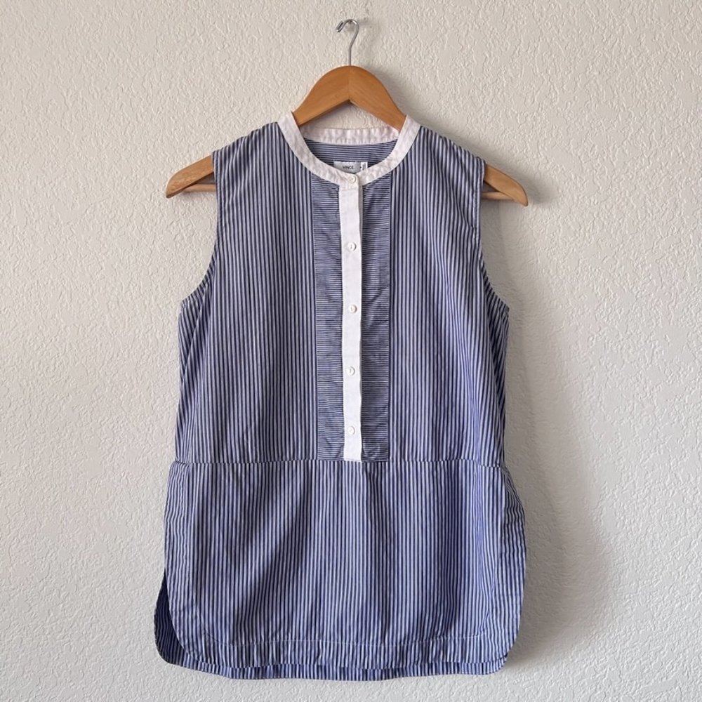 Vintage Vince Poplin Striped Sleeveless Top Size 6